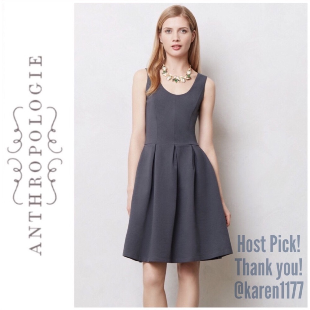 Anthropologie Bordeaux Minerve Swing Dress-Size Small-Thick Material